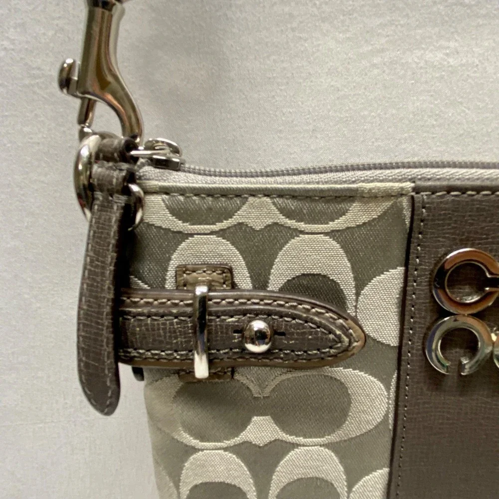 Coach Collette Signature Swingpack 47752 Grey Shimmer Rare Authentic Crossbody